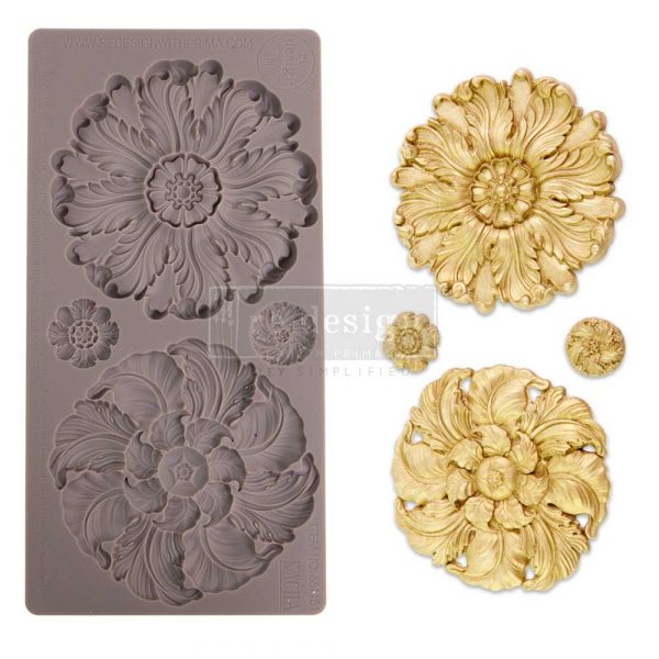 Engraved Medallions ReDesign With Prima Decor Mould - Same Day Shipping - Furniture Mould - Candy Mold - Mould Resin - Silicone Mold - Kacha
