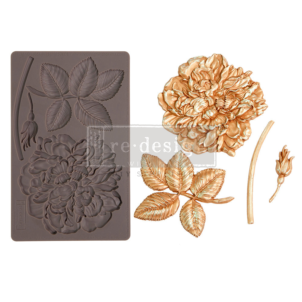 Peony Suede ReDesign With Prima Decor Mould - Same Day Shipping - Furniture Mould - Resin Mold - Candy Mold - Silicone Mold