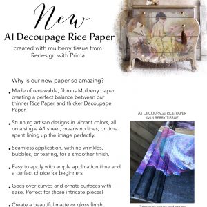 White Majesty A-1 Decoupage Paper by redesign with Prima 23.4"x33.1" - Same Day Shipping - Furniture Decoupage - Large Rice Paper Decoupage - belleandbeau850