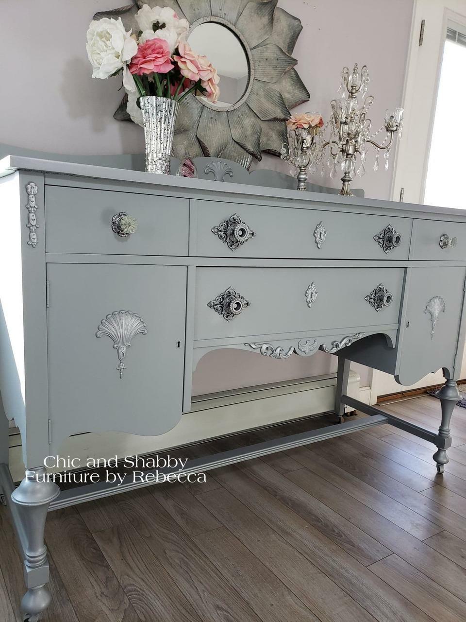 Manatee Gray Dixie Belle Chalk Mineral Paint - Same Day Shipping - No VOC - Chalk Paint for Furniture and Cabinets - Water Based Paint - belleandbeau850