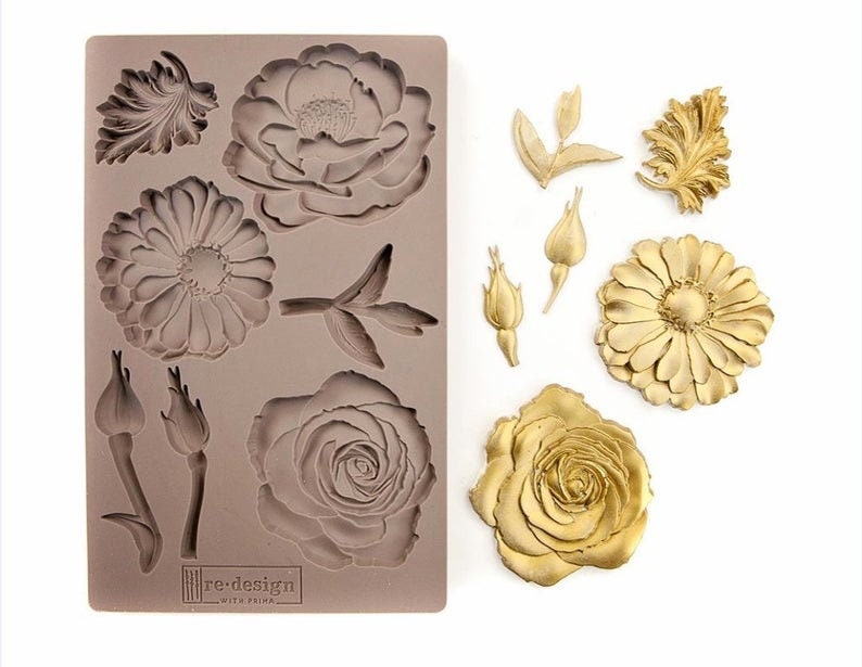 In the Garden - ReDesign With Prima Decor Mould - Same Day Shipping - Furniture Moulds - Candy Mold - Molds for Resin - Clay Mold - Floral - belleandbeau850