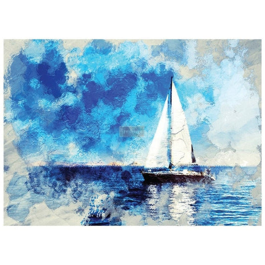 Discontinued! On a Voyage II transfer Redesign with Prima 24"x33" - Same Day Shipping - Rub on Decal - Furniture Transfer - Coastal Decor - belleandbeau850