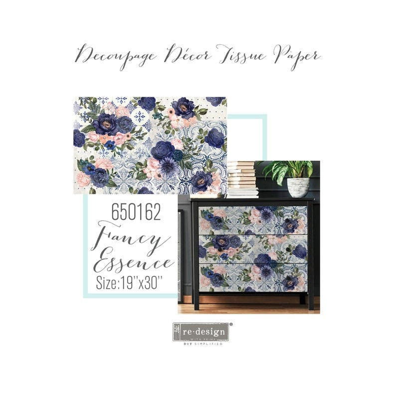 Fancy Essence Decoupage Paper - Same Day Shipping - Redesign with Prima - 2 sheets - Furniture Decoupage Paper - Mulberry Paper - belleandbeau850