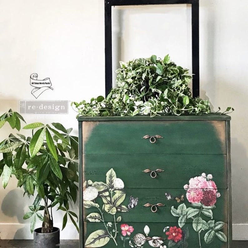 Discontinued! Vintage Botanical transfer by Redesign with Prima 48"x35" - Same Day Shipping - Rub on Decal - Furniture Transfer - Floral - belleandbeau850