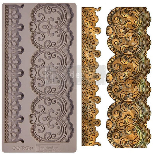CECE Border Lace ReDesign With Prima Decor Mould - Same Day Shipping - Furniture Moulds - Candy Mold - Molds for Resin - Clay Mold - belleandbeau850