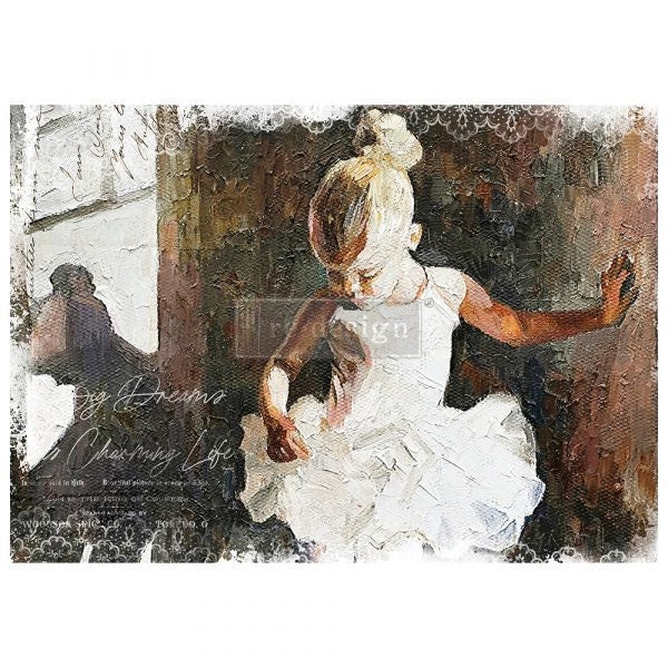 SAME DAY SHIPPING! Dancer A-1 Decoupage Paper by redesign with Prima 23.4"x33.1" - belleandbeau850