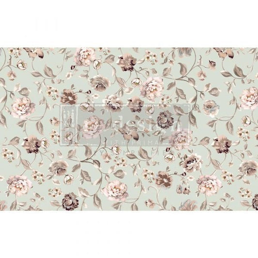 Neutral Floral Decoupage Paper 1 sheet Redesign with Prima - Same Day Shipping - Furniture Decoupage - Mulberry Paper - Rice Paper - Floral - belleandbeau850