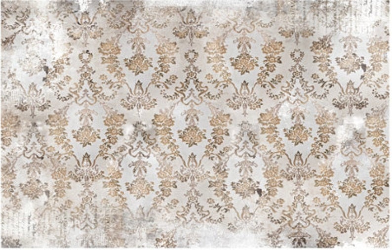 Washed Damask Decoupage Tissue Paper 2 sheet - Redesign Prima - Same Day Shipping - Furniture Decoupage - Decoupage Paper - Mulberry Paper - belleandbeau850