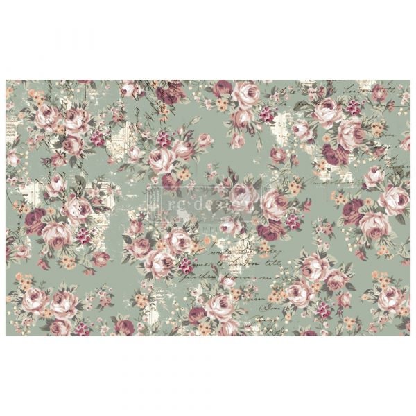 Olivia Decoupage tissue paper 1 sheet Redesign by Prima - Same Day Shipping - Furniture Decoupage - Mulberry Paper - Floral Decor - belleandbeau850
