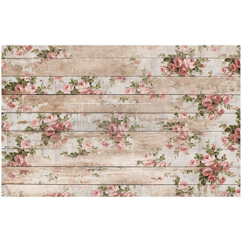 Shabby Floral  Decoupage tissue paper 1 sheets Redesign by Prima - Same Day Shipping - Furniture Decoupage - Décor Decoupage -Mulberry Paper - belleandbeau850