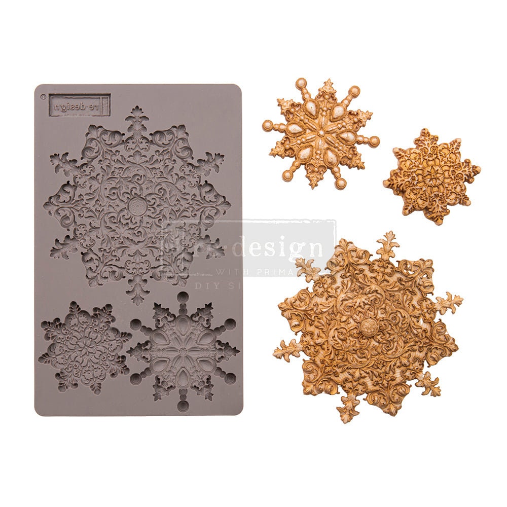 Snowflake Jewels ReDesign With Prima Decor Mould - Same Day Shipping - Silicone Mold - Candy Mold - Furniture Mould - Christmas Decor - belleandbeau850