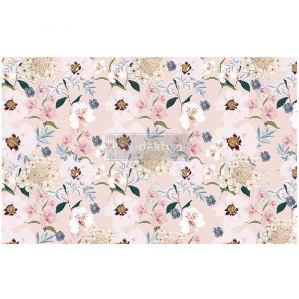 Blush Floral Decoupage tissue paper 1 sheet Redesign by Prima - Same Day Shipping - Furniture Decoupage - Decor Decoupage - Mulberry Paper - belleandbeau850