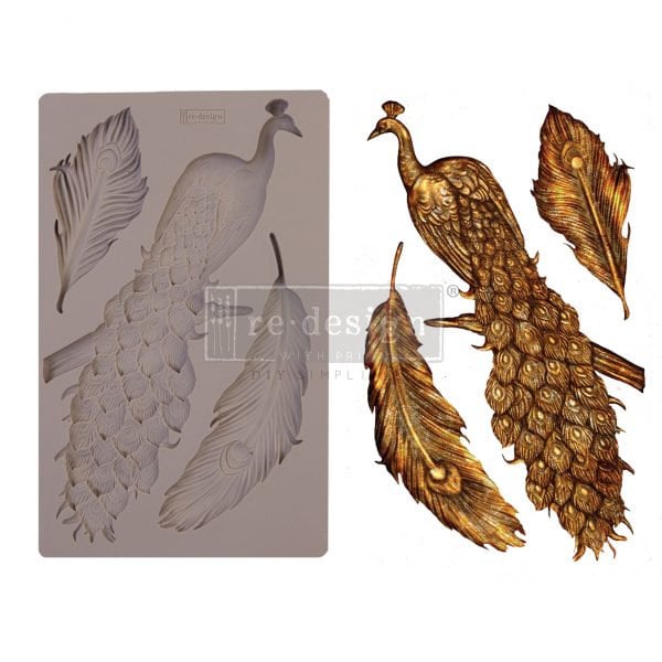 Regal Peacock ReDesign With Prima Decor Mould - Same Day Shipping - Furniture Mould - Candy Mold - Molds for Resin - Clay Mold - Bird Decor - belleandbeau850
