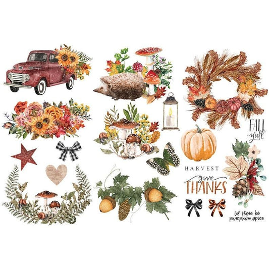 Autumn Essentials transfer by Redesign with Prima 6"x12" - Same Day Shipping - Small Transfers - Rub on Transfers - Fall Decor Transfers - belleandbeau850