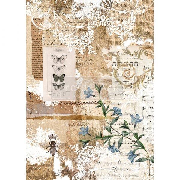 Botanical Sonata Decoupage Paper 11.5"x16.25" - Same Day Shipping - Redesign with Prima - Furniture Decoupage Paper - Decor Decoupage Paper - belleandbeau850