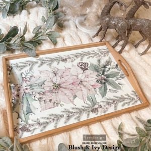 Evergreen Florals transfer by Redesign with Prima 24"x35" - Same Day Shipping - Rub on Transfers - Furniture Transfers - Christmas Decor - belleandbeau850