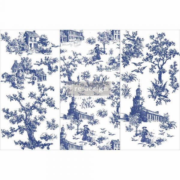 NEW! Toile small transfer by Redesign with Prima 6"x12" - Same Day Shipping - Rub On transfers - Decor transfers - furniture transfers - belleandbeau850