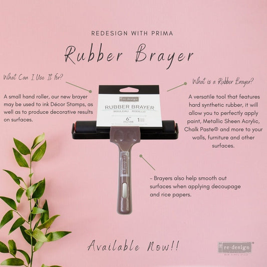 Rubber Brayer 6" Redesign with Prima - Same Day Shipping - Hand Roller for Decoupage - Furniture Decoupage - Decor Decoupage - belleandbeau850