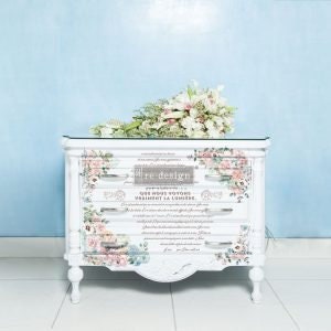 Pure Light Floral transfer by Redesign Prima 24"x 35" - Same Day Shipping - Rub on Transfer - Decor Transfer - Furniture Transfer - French - belleandbeau850