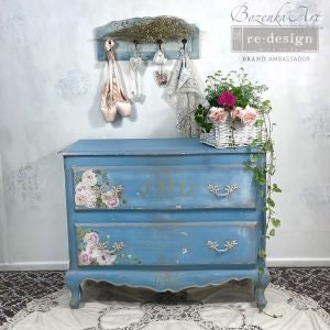Rub On Furniture Transfers DELICATE ROSES Furniture Decals Transfer Flowers