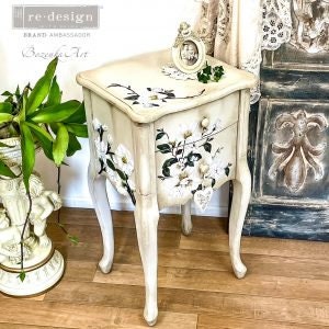 White Magnolia transfer by Redesign with Prima 6"x12" - Same Day Shipping - Small Transfers - Rub on Decals - Furniture Transfers - Floral - belleandbeau850