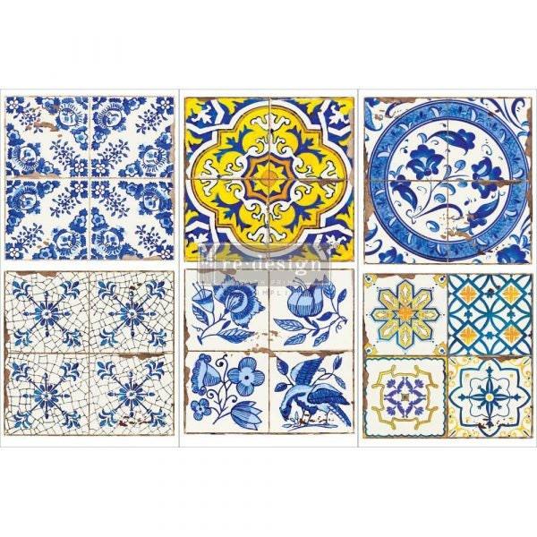 NEW! Casa Tiles small transfer by Redesign with Prima 6"x12" - Same Day Shipping - Rub On transfers - Decor transfers - furniture transfers - belleandbeau850