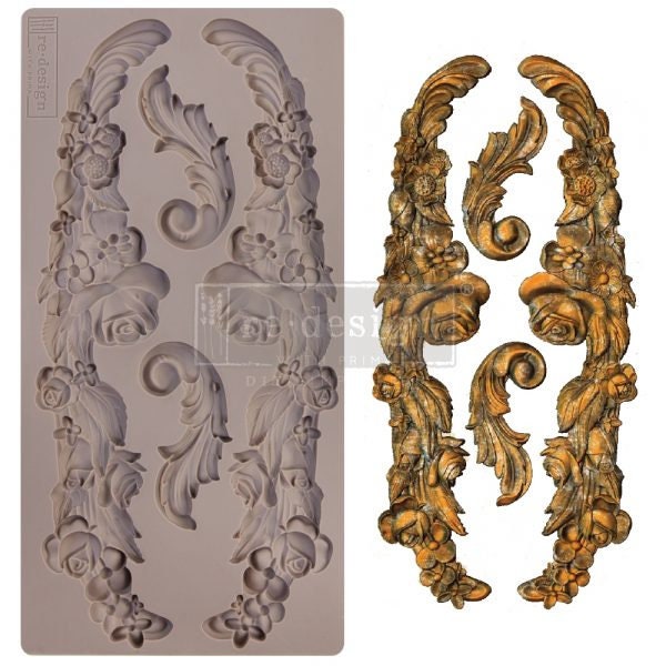 Delicate Floral Strands ReDesign With Prima Decor Mould - Furniture Mould - Same Day Shipping - Silicone Mold - Resin Mold - Candy Mold - belleandbeau850