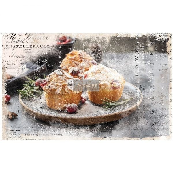 Warm Desserts Decoupage tissue paper 2 sheets Redesign with Prima - Same Day Shipping - Mulberry Paper - Furniture Decoupage Paper - belleandbeau850
