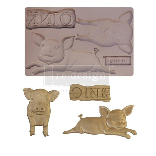 Farm Friends ReDesign With Prima Decor Mould - Same Day Shipping - Silicone Mold - Resin Mold - Candy Mold - Furniture Mould - Cute Pigs - belleandbeau850