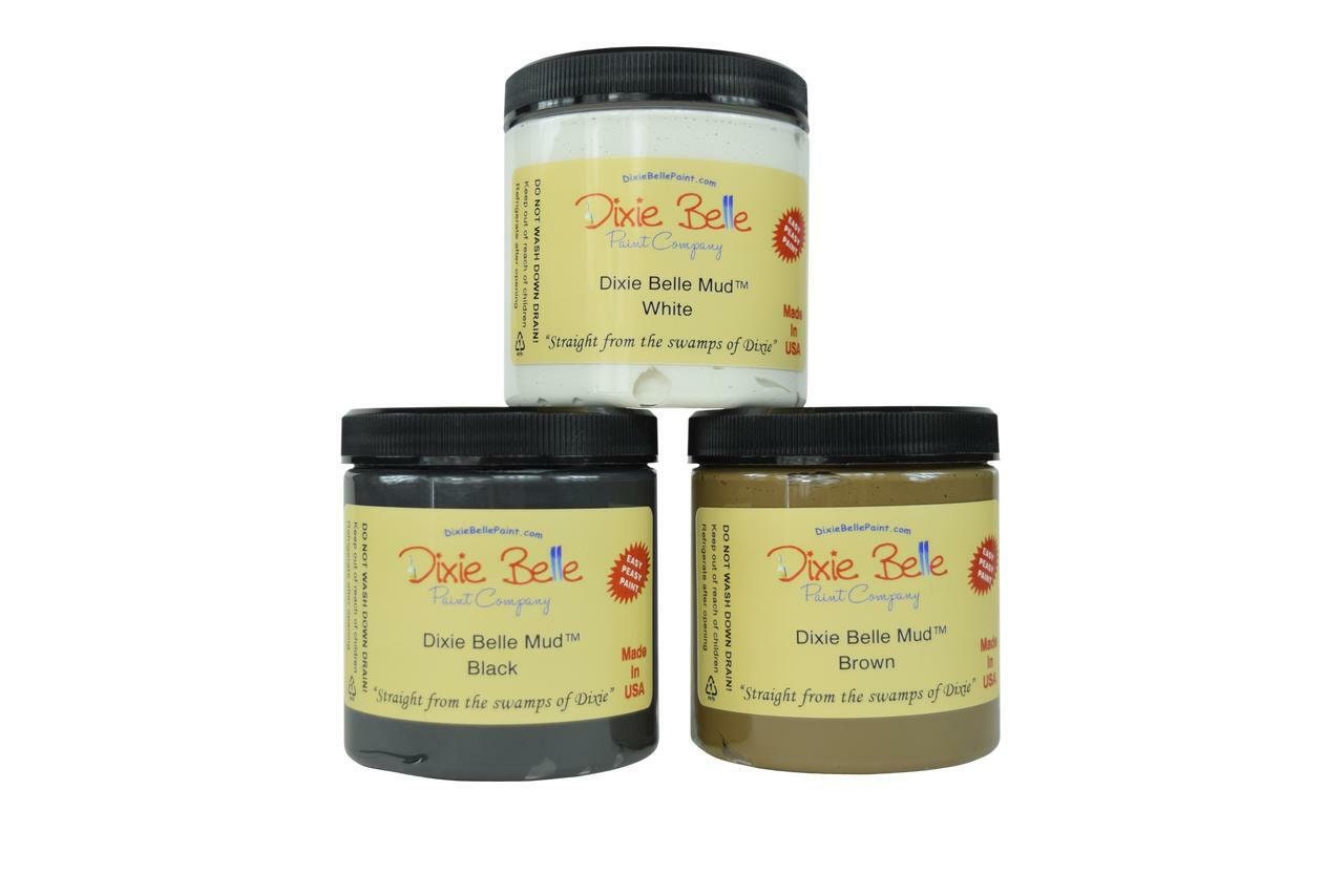 Dixie Belle Mud Wood Putty Filler - Same Day Shipping - Spackle - Wood Filler - Black - White - Brown - Wood Filler - Raised Stencil Medium - belleandbeau850