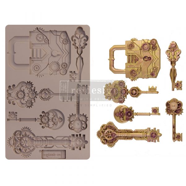 Mechanical Lock & Key by ReDesign With Prima Decor Mould-  Same Day Shipping - Silicone Mold - Candy Making Mold - Mold for resin - Furniture Moulds