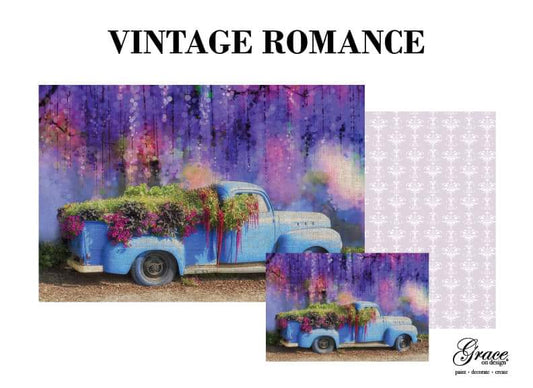 Vintage Romance Decoupage Paper 3 Piece Pack - Grace on Design - Same Day Shipping - Furniture Decoupage - Decor Decoupage - Old Truck